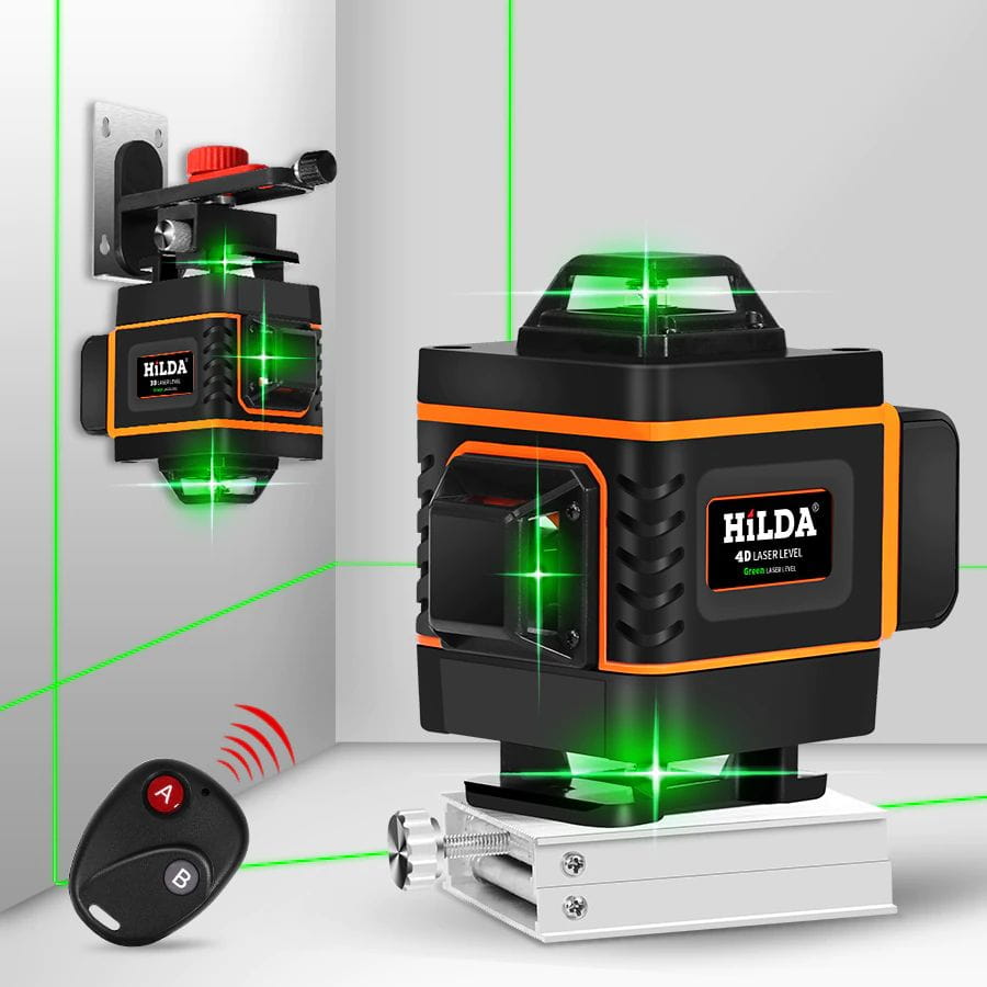 Hilda Laser Krzyżowy Samopoziomujący Poziomica 4D 16 Linii 360 Statyw